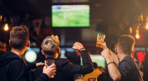 Scene at a sports bar