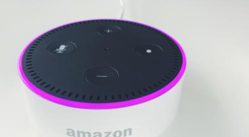 Amazon Alexa in a home on a table
