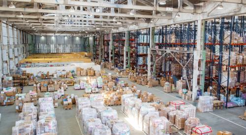 Storage facility filled with packages