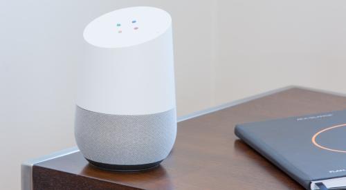 Google smart assistant on table