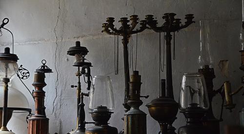 Salvaged candelabra and lighting for remodeling